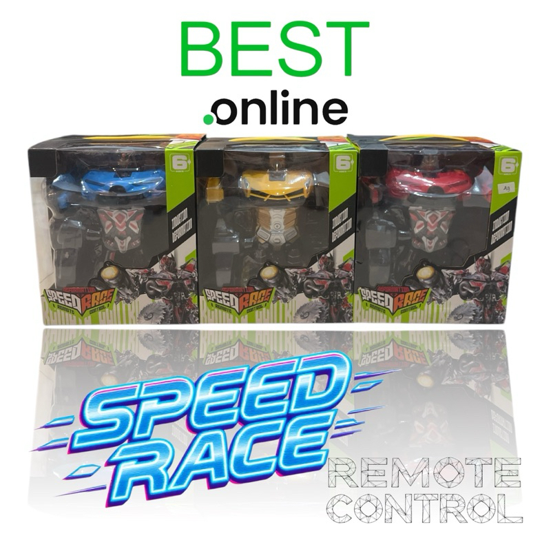Jual Best-mainan remote mobil robot RC autobots transform soeed race ...
