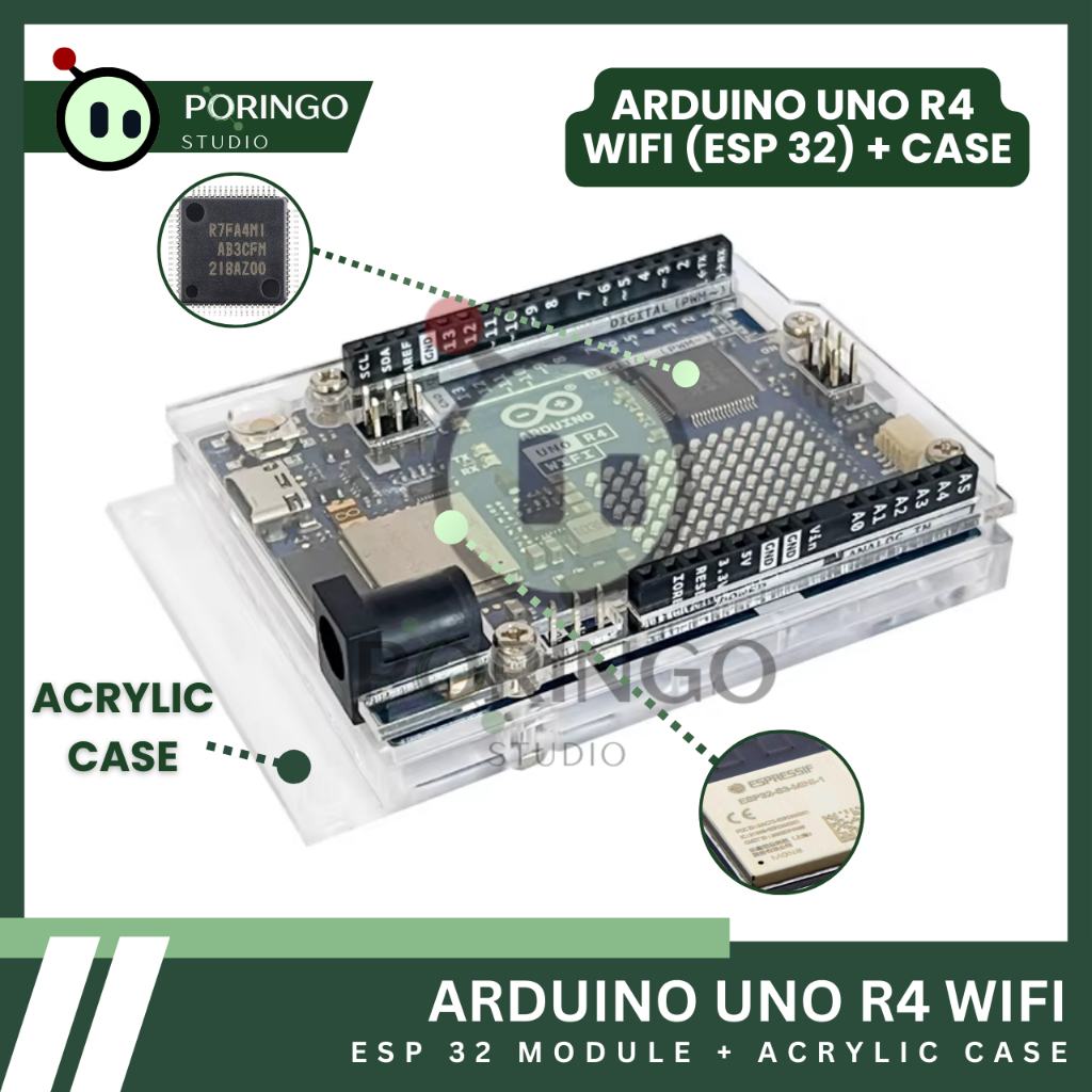 Jual ARDUINO UNO R4 WIFI ESP32 Module (WIFI & BLUETOOTH) + CASING ...