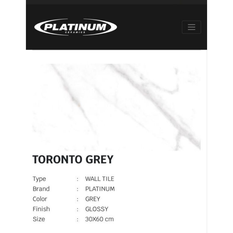 Jual Keramik dinding glossy Platinum toronto grey rec 30x60 | Shopee ...