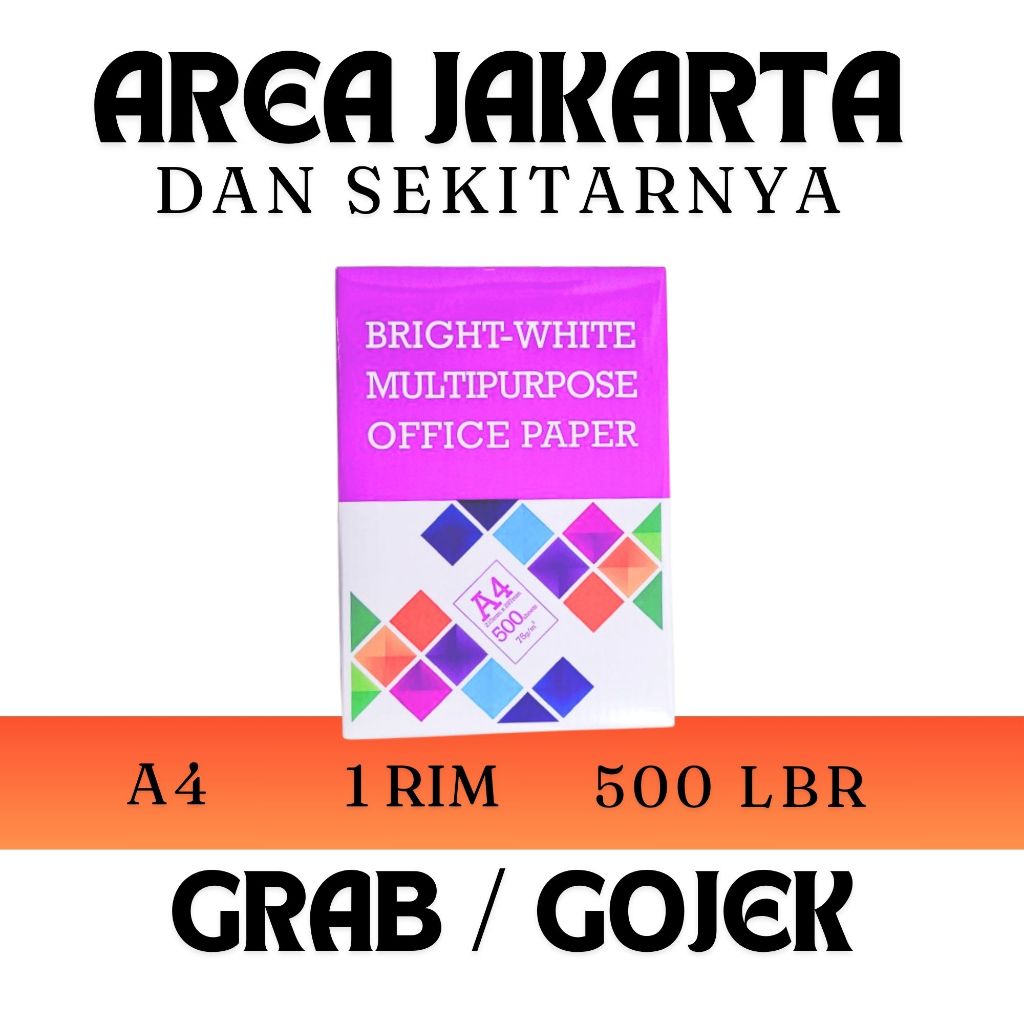 Jual Kertas HVS Bright-White Multipurpose Office Paper A4 75gr 1 Rim ...