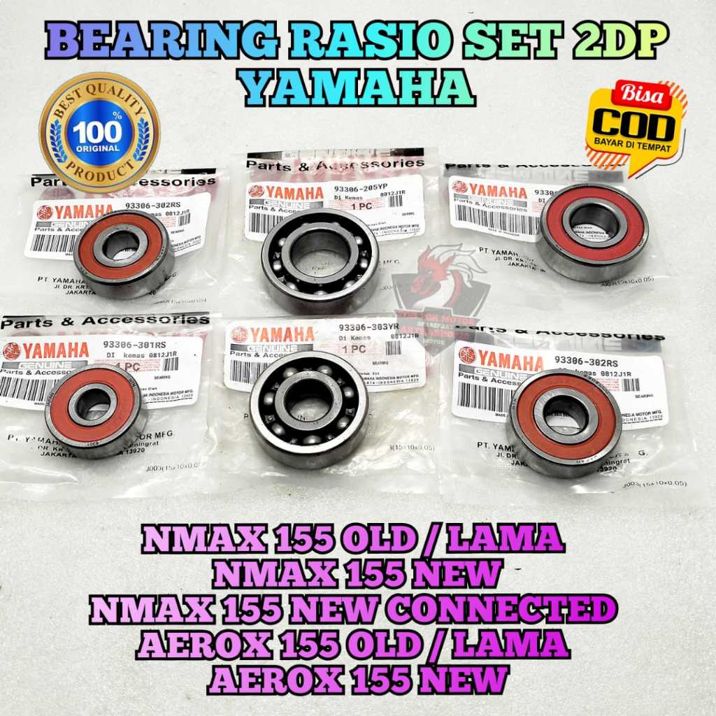 Jual Paket Bearing Rasio Set 2DP Yamaha Motor Aerox 155 Old , N-max 155 ...