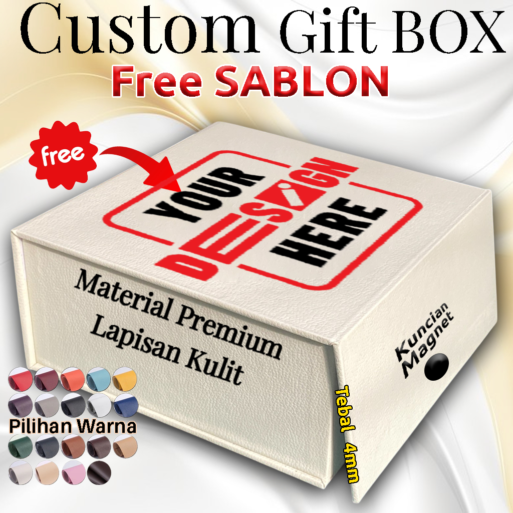 Jual CUSTOM FREE SABLON Box Hampers Kotak Kado Gift Box Hardbox Kotak ...