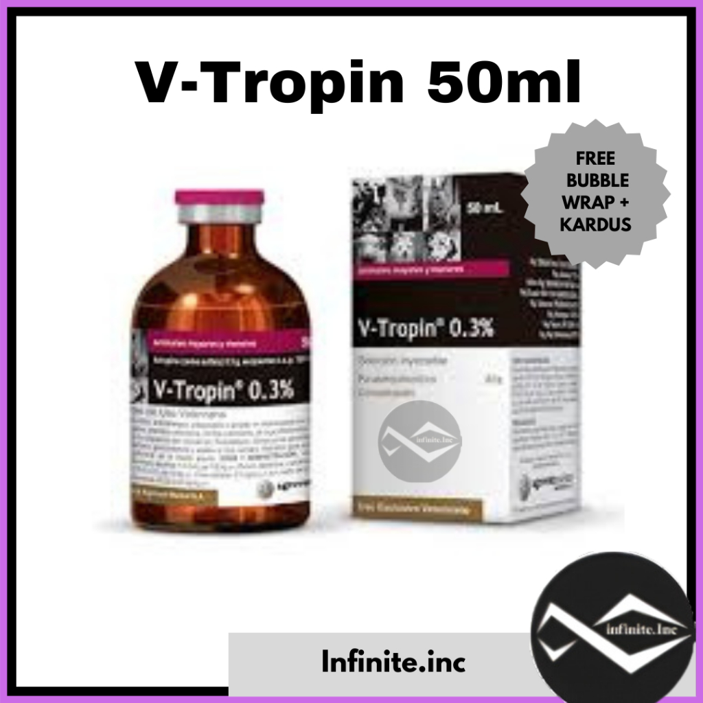 Jual V-Tropin 0.3% 50ml Atropin V Tropin Injeksi untuk Hewan 50 ml ...