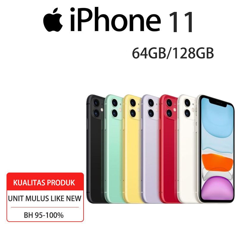 APPLE IPHONE 11 64GB 128GB SECOND ORIGINAL IP 11 INTER HP IP MURAH 11 LIKE  NEWLcd Original 100%Mulus - Main Image
