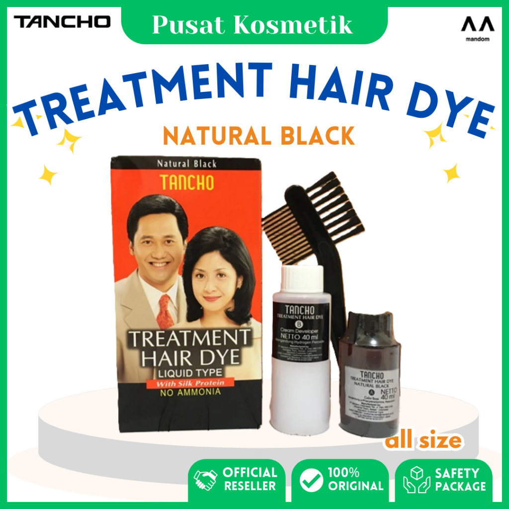 Jual TANCHO Treatment Hair Dye | Semir / Cat Rambut Warna Hitam Cair ...