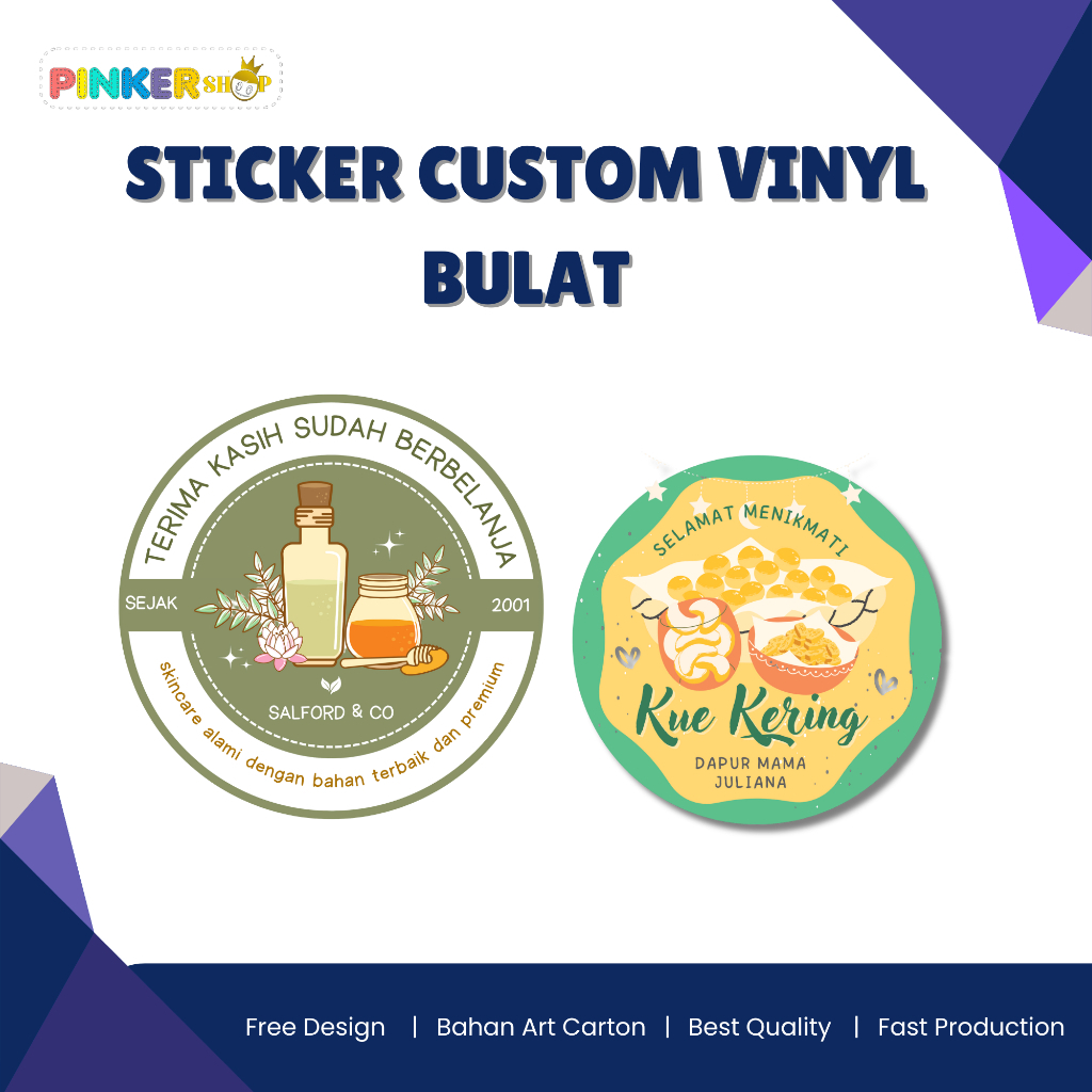 Jual CETAK STIKER LABEL BULAT *ANTI AIR* STICKER MAKANAN KEMASAN PRODUK ...