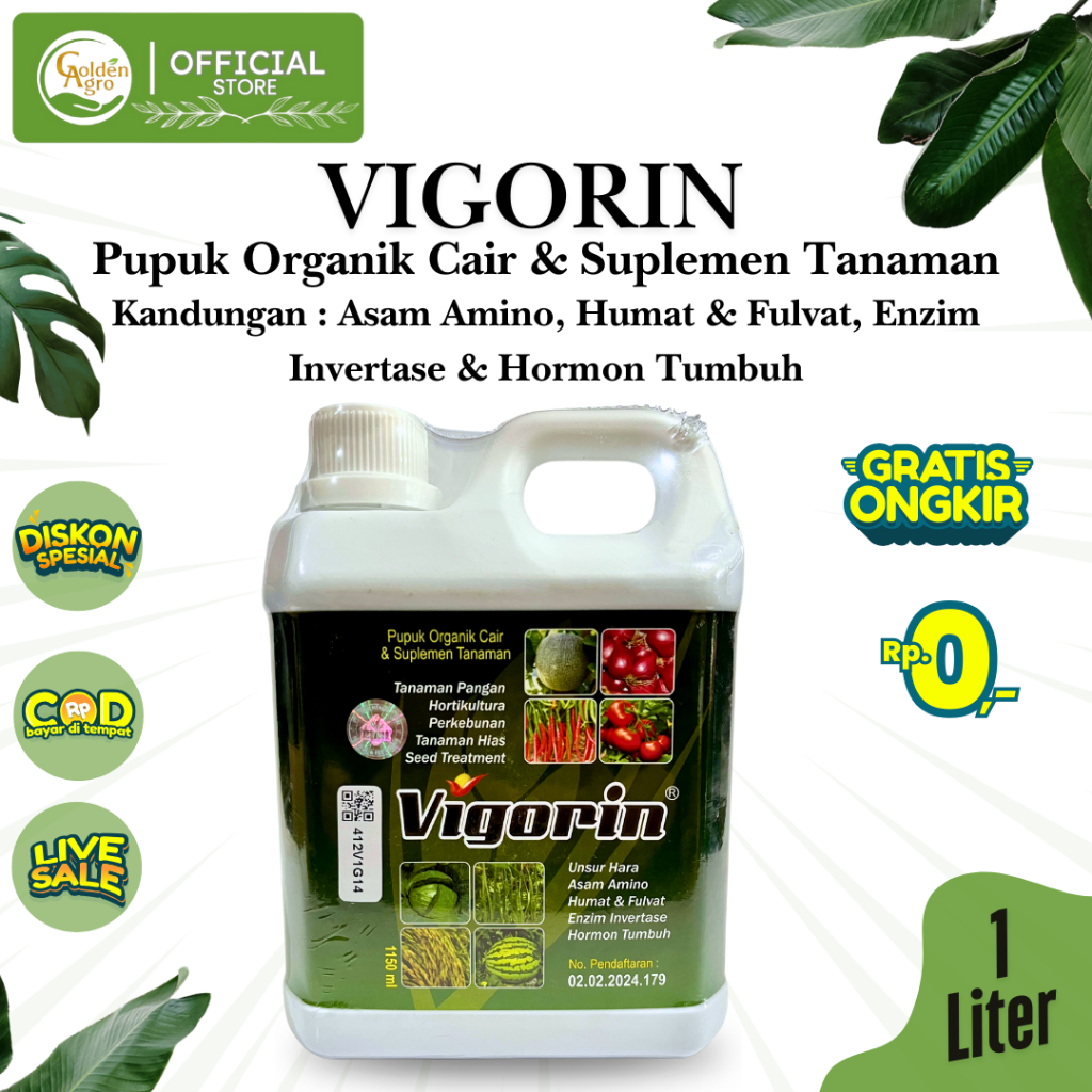 Jual VIGORIN PUPUK ORGANIK CAIR 1150ML ML KANDUNGAN UNSUR HARA LENGKAP ...