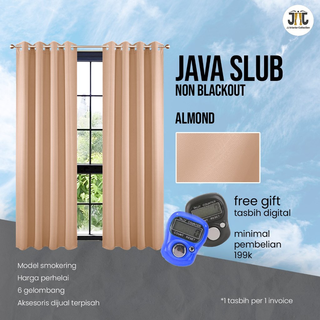 Jual Gorden Jendela Minimalis Motif Serat Korden Smokring - Java slub ...