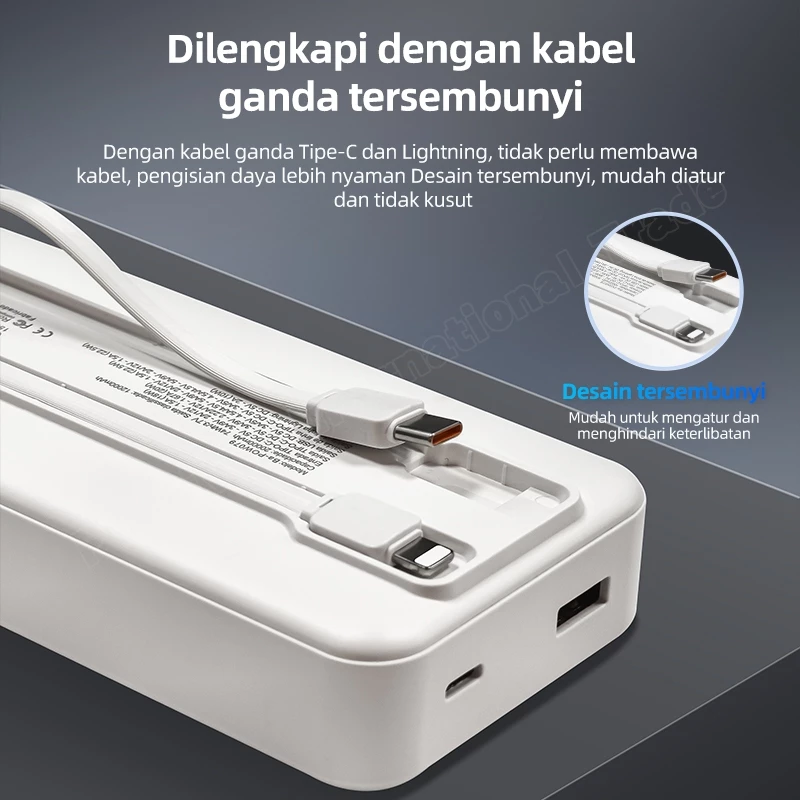KIVEE PowerBank iphone 20000 mAh fast charging PD 22.5W With Kabel Data Type C Actual Capacity Asli