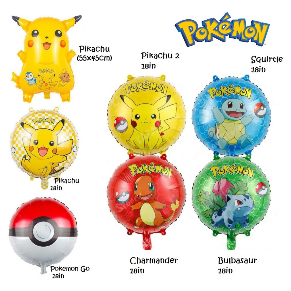 Jual Balon Foil Pikachu, Pokemon Go / Balon Pokeball 18inch | Shopee ...