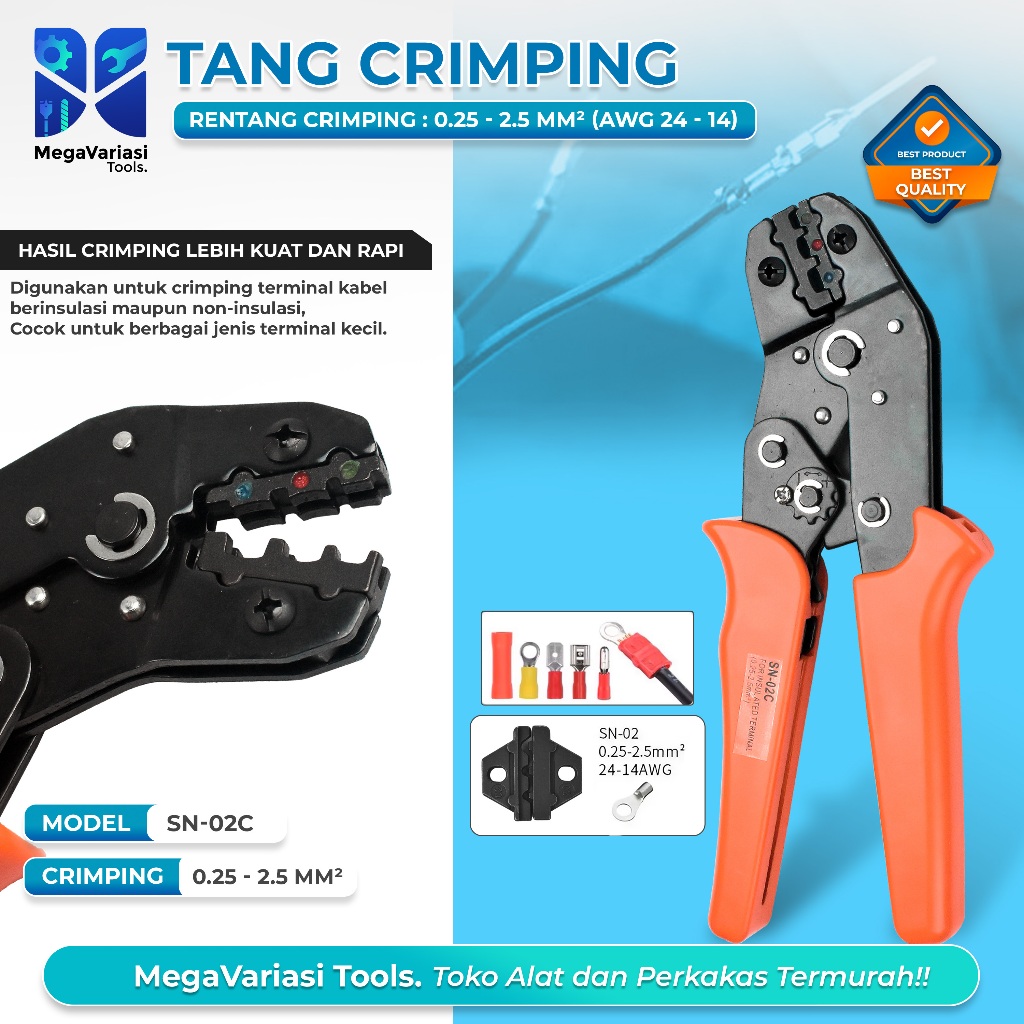 Jual Tang Crimper Terminal Cable Crimping Plier Compression Tool - SN ...