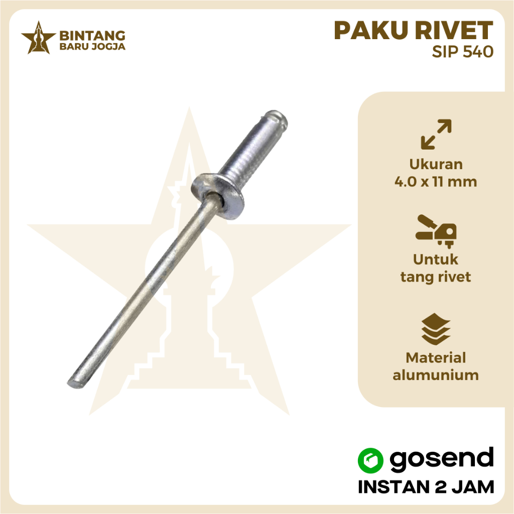 Jual Paku rivet / blind rivet SP 540 4 mm x 11 mm (100 Pcs) | Shopee ...