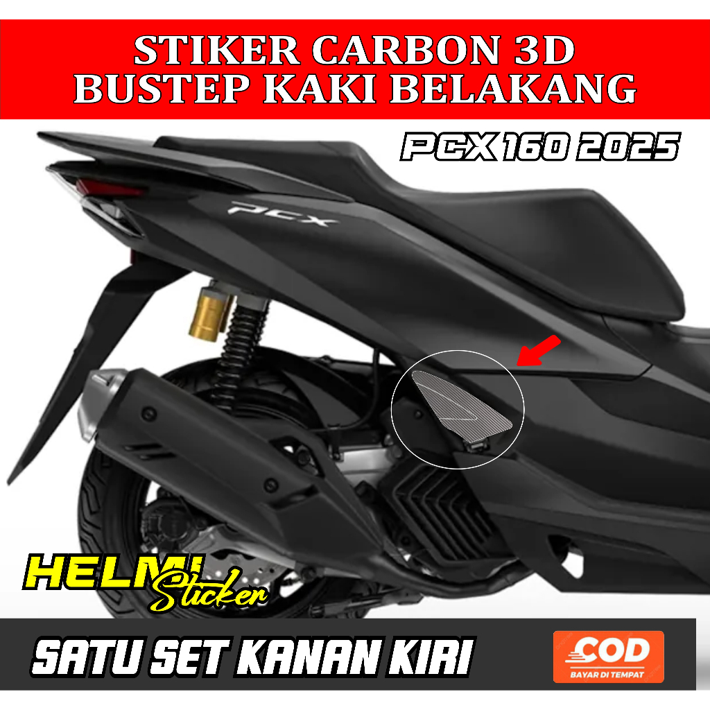 Jual Stiker pelindung step pcx 160 2025 all new carbon 3D 1Set kiri ...