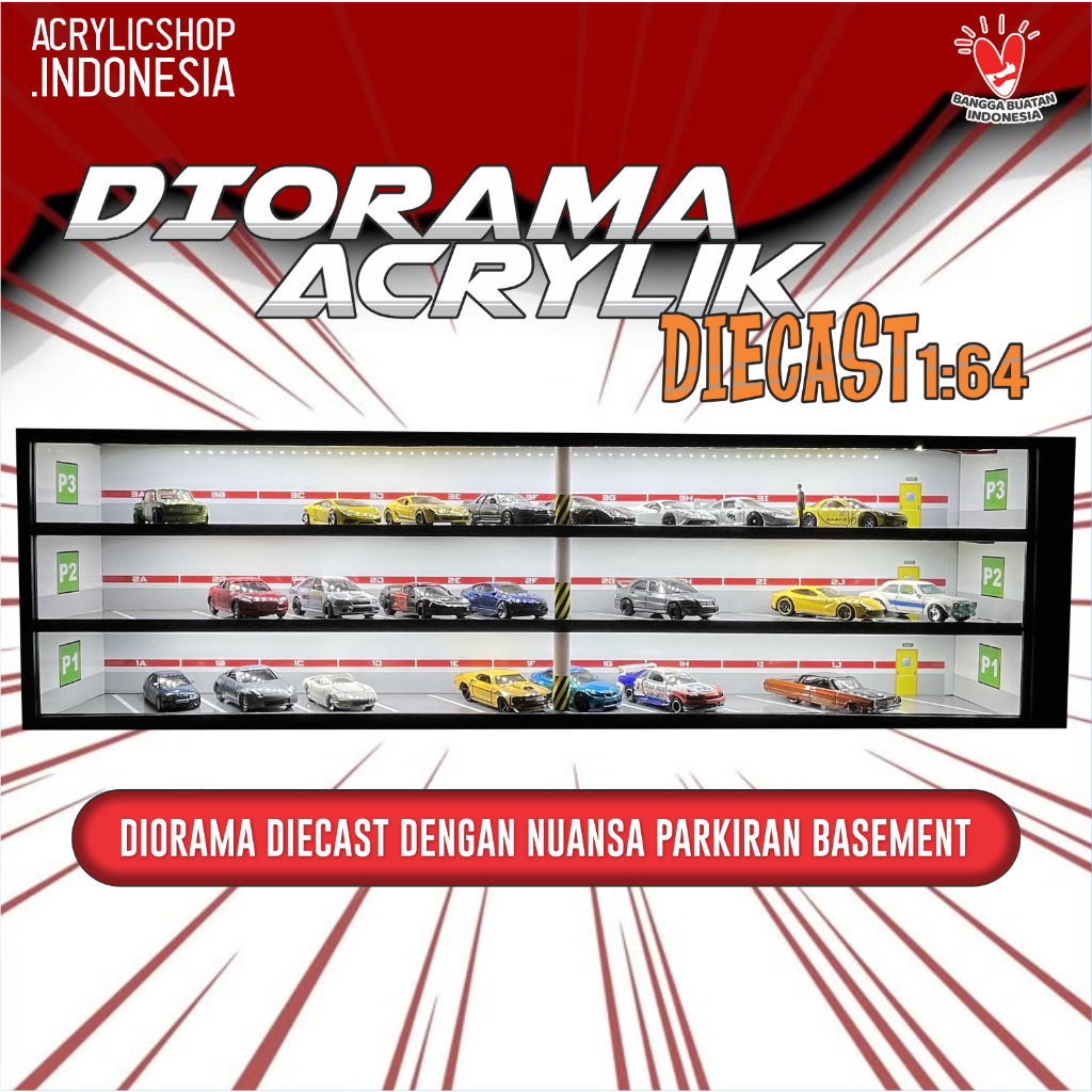 Jual Diorama Acrylic / Diecast / Rak Hotwheels / Box Display Akrilik ...