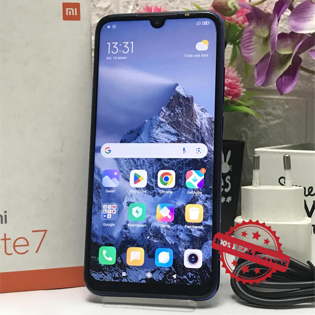 Jual Redmi Note 7 4/64GB Neptune Blue Bekas Second Fullset | Shopee ...