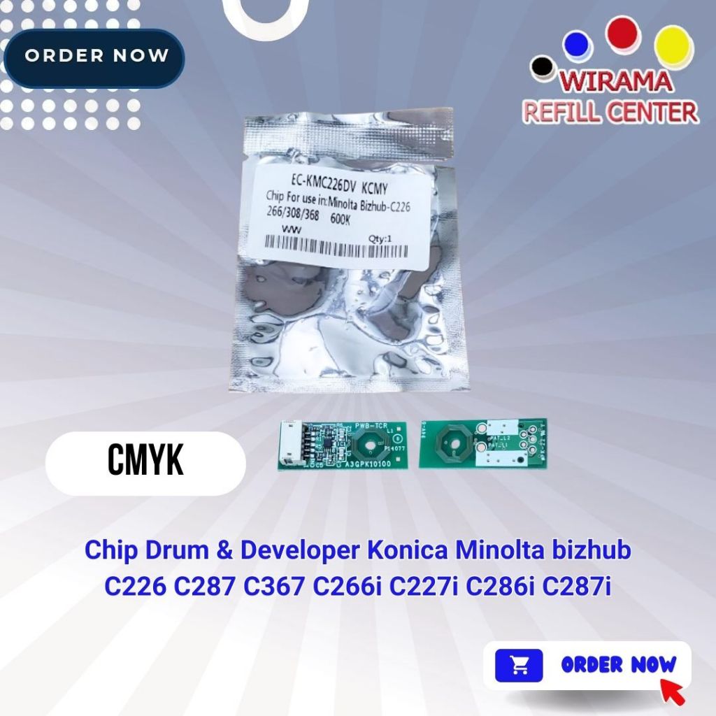 Jual Chip Drum & Developer Konica Minolta bizhub C226 C287 C367 C266i ...