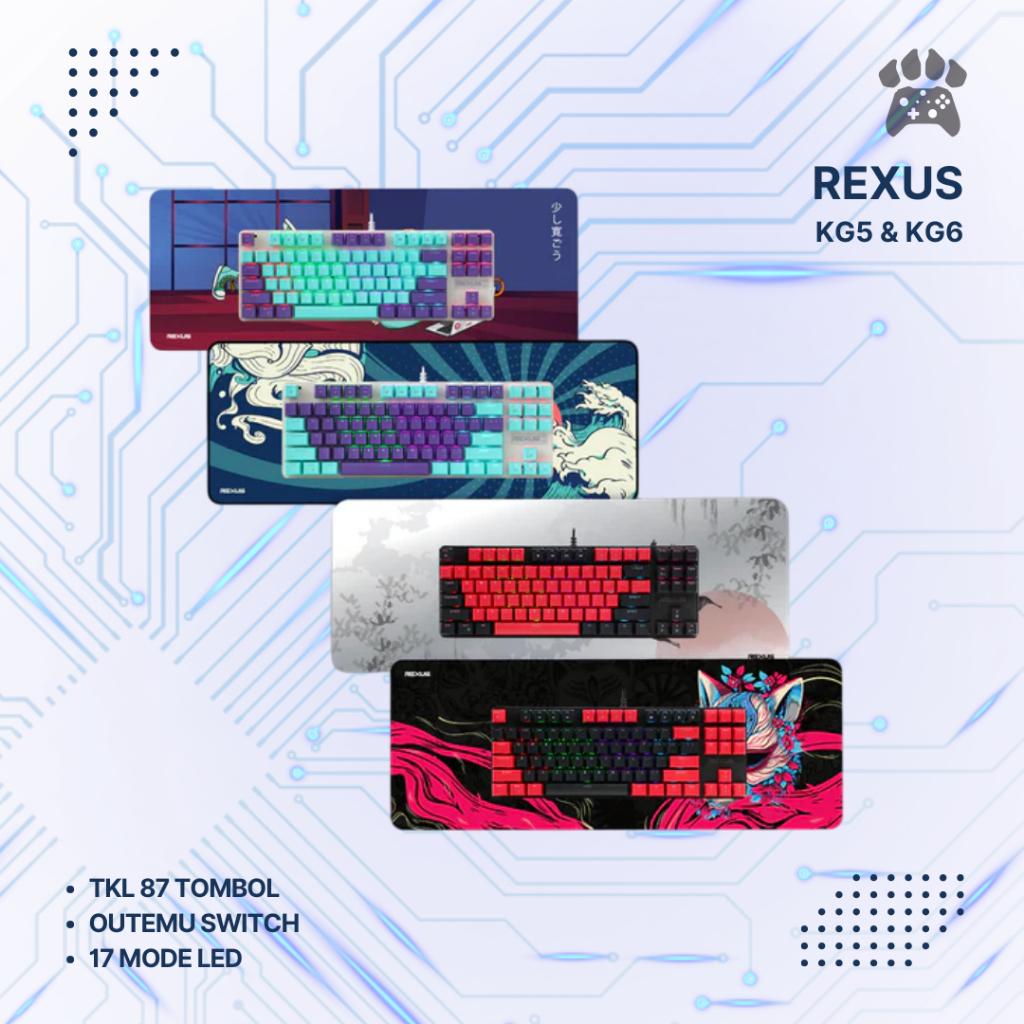 Jual Rexus Ayaka TKL KG5 / KG6 Japanese Theme Keyboard Deskmat Combo ...