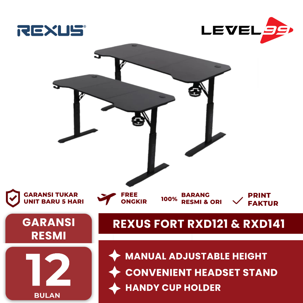Jual Rexus Fort Rxd121 & Rxd141 Standing Desk Meja Gaming | Shopee ...