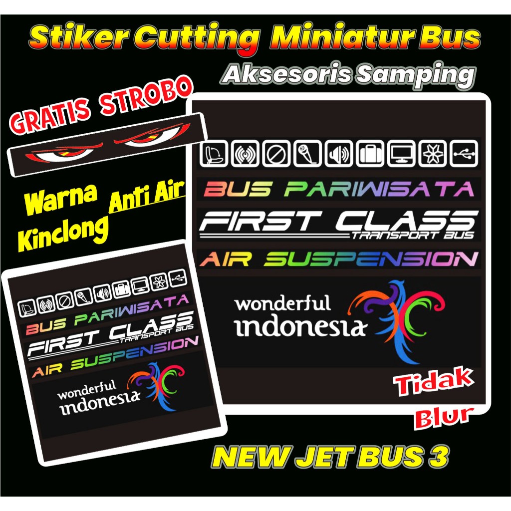 Jual STIKER KACA BUS CUTTING AKSESORIS SAMPING WONDERFUL INDONESIA 1 ...