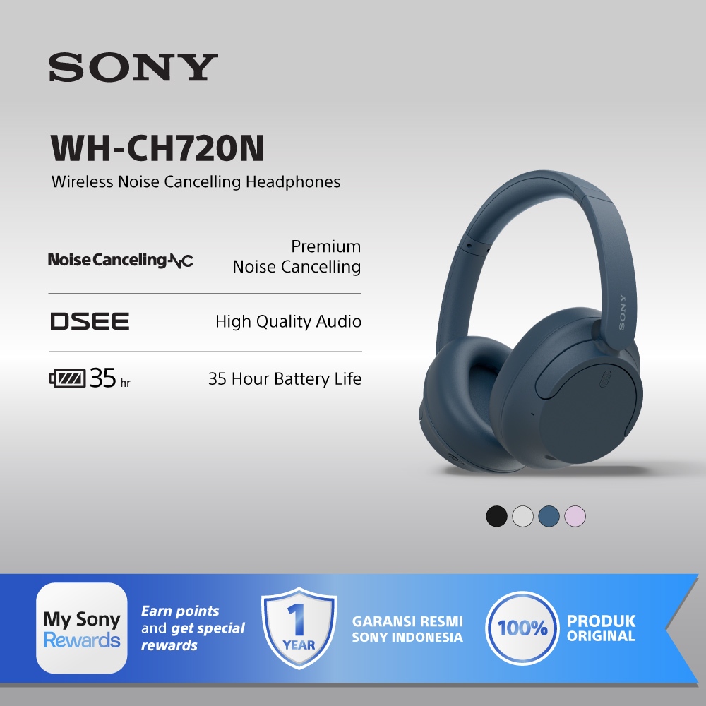Jual SONY WH-CH720N Wireless Noise Cancelling Headphone / CH720N - Blue ...