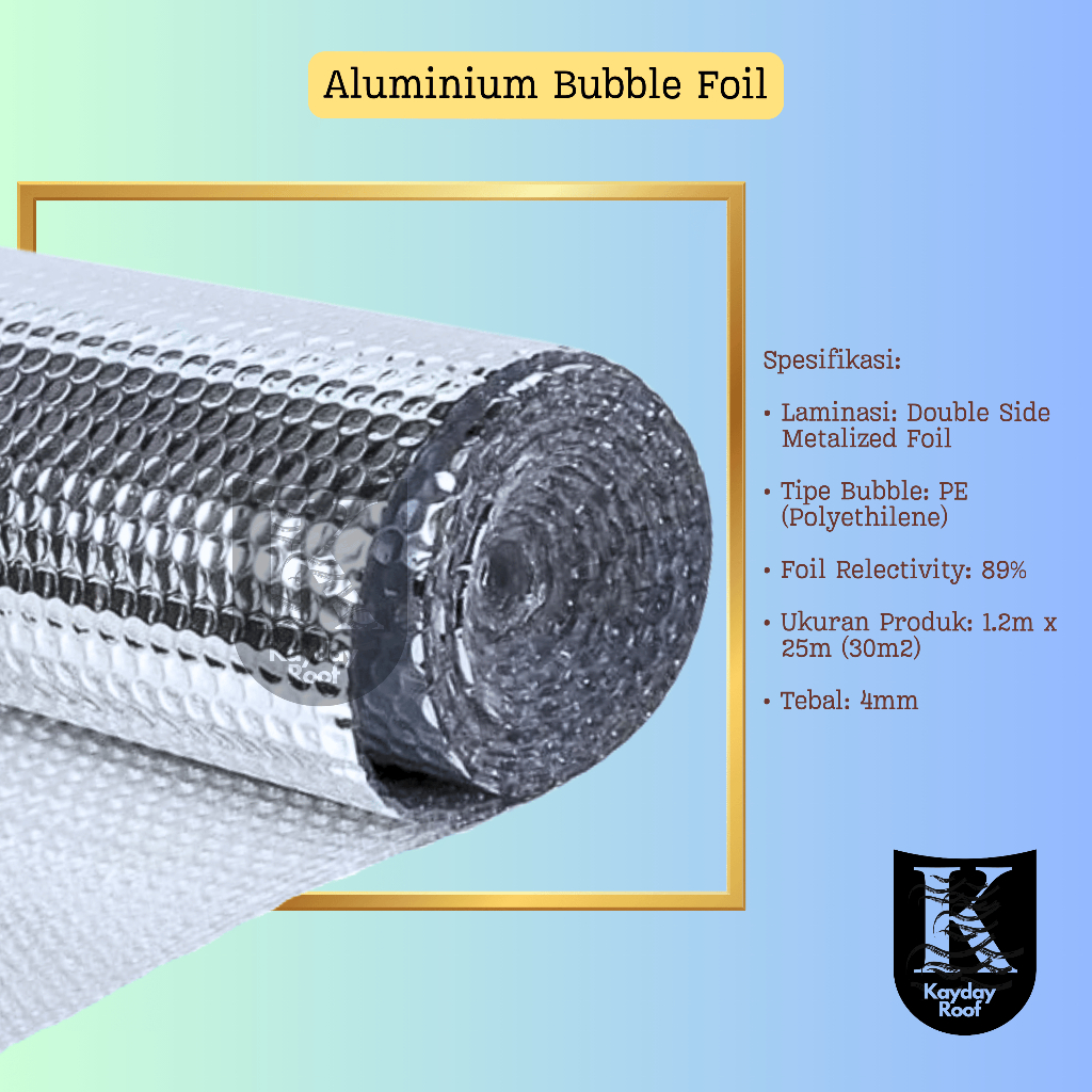 Jual Aluminium Bubble Foil Anti Panas / Insulasi Atap / Peredam Panas ...