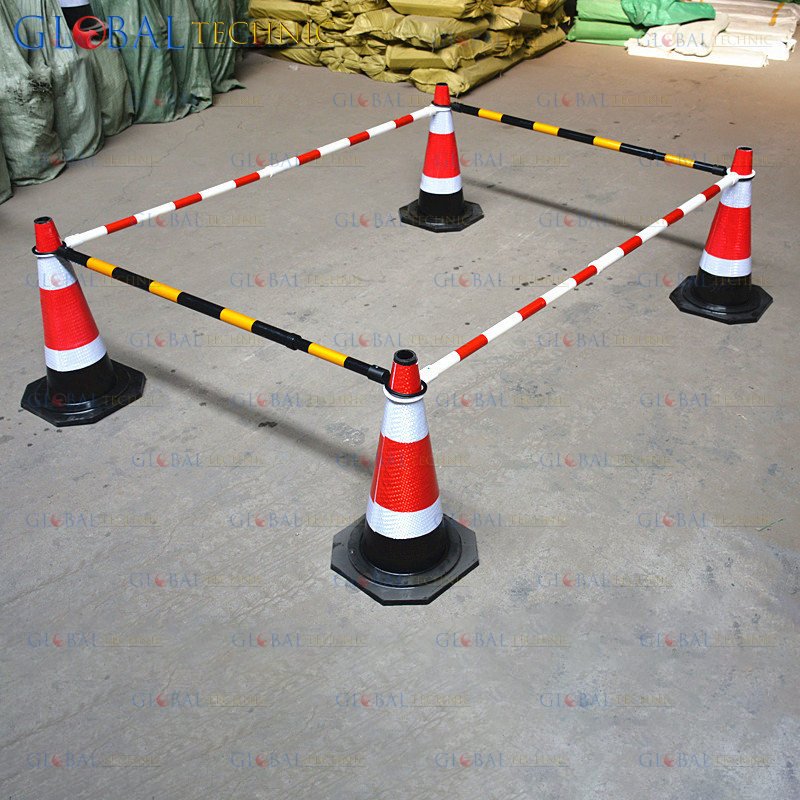 Jual Safety Traffic Cone Bar Reflective ABS Retractable Cone Pole ...