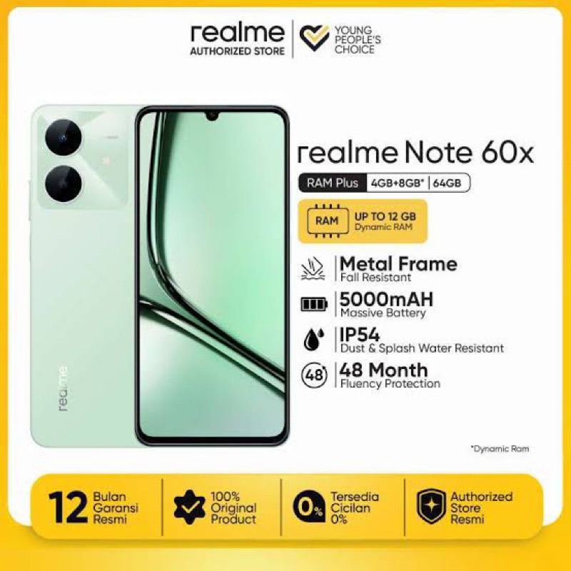Jual Realme Note 60x Ram 4+4 /128 Garansi Resmi | Shopee Indonesia
