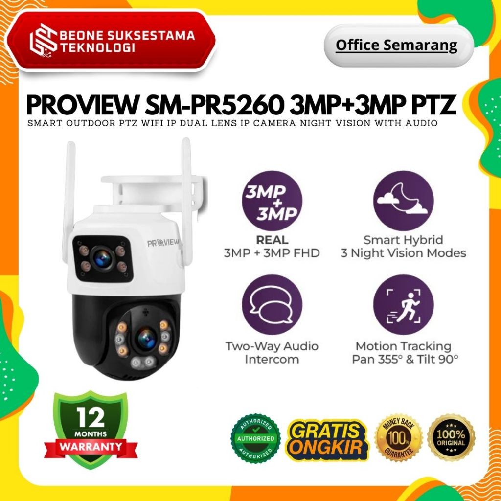 Jual PROVIEW SM-PR5260-PT OUTDOOR DUAL LENS 3MP+3MP PTZ CAMERA | Shopee ...