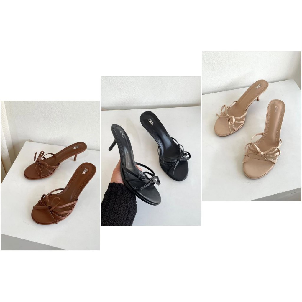 Jual Zara Heels Strap Ribbon Sepatu Wanita 8438-2 - 7cm | Shopee Indonesia