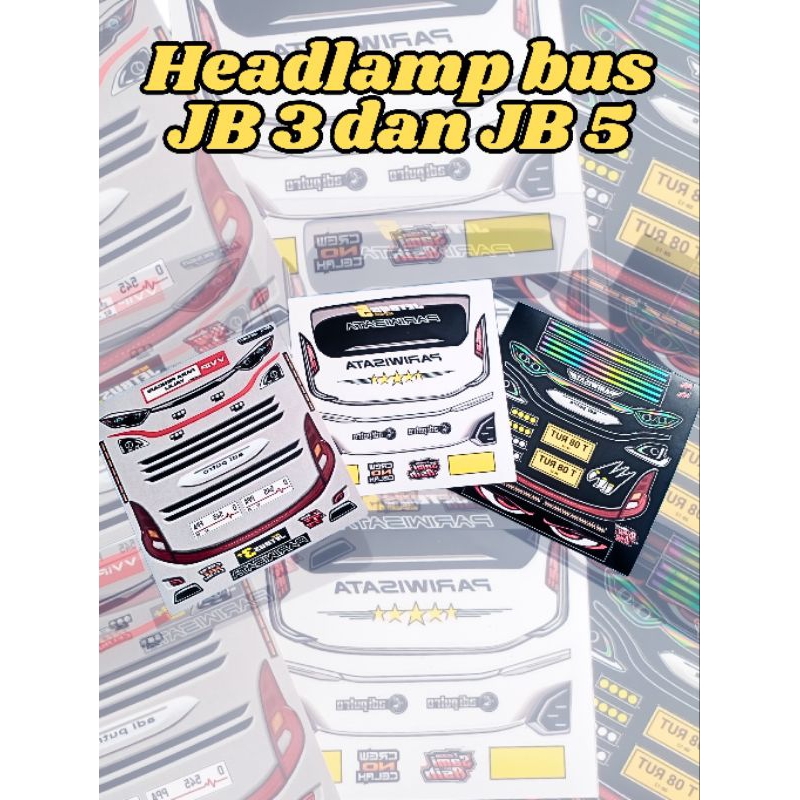 Jual STIKER HEADLAMP BUS MINIATUR JB 3 DAN JB 5 | Shopee Indonesia