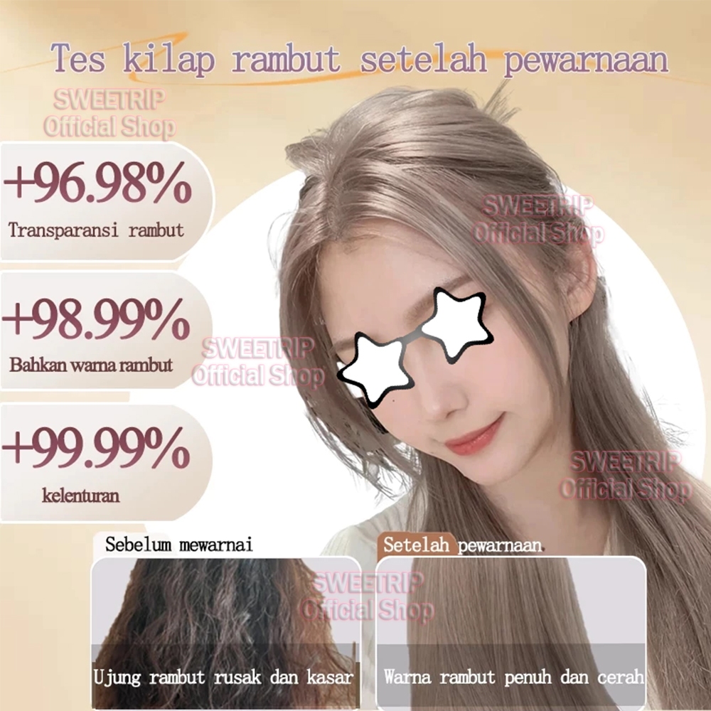 Jual cat rambut Coklat abu-abu milk tea hair color ash grey hair colour ...