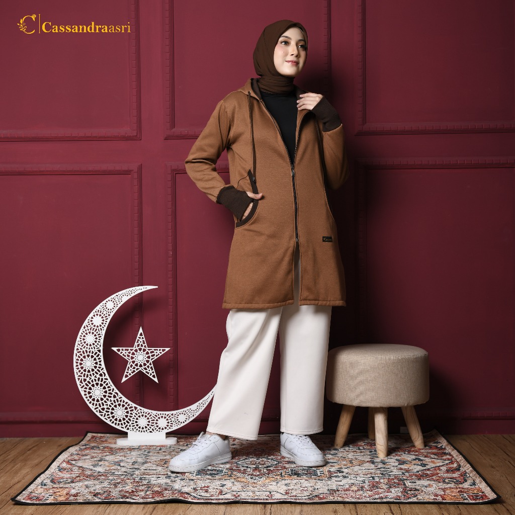 Sweater Crop Ootd Hoodie Mocca Hijab COD] Jaket Endelwis Polos