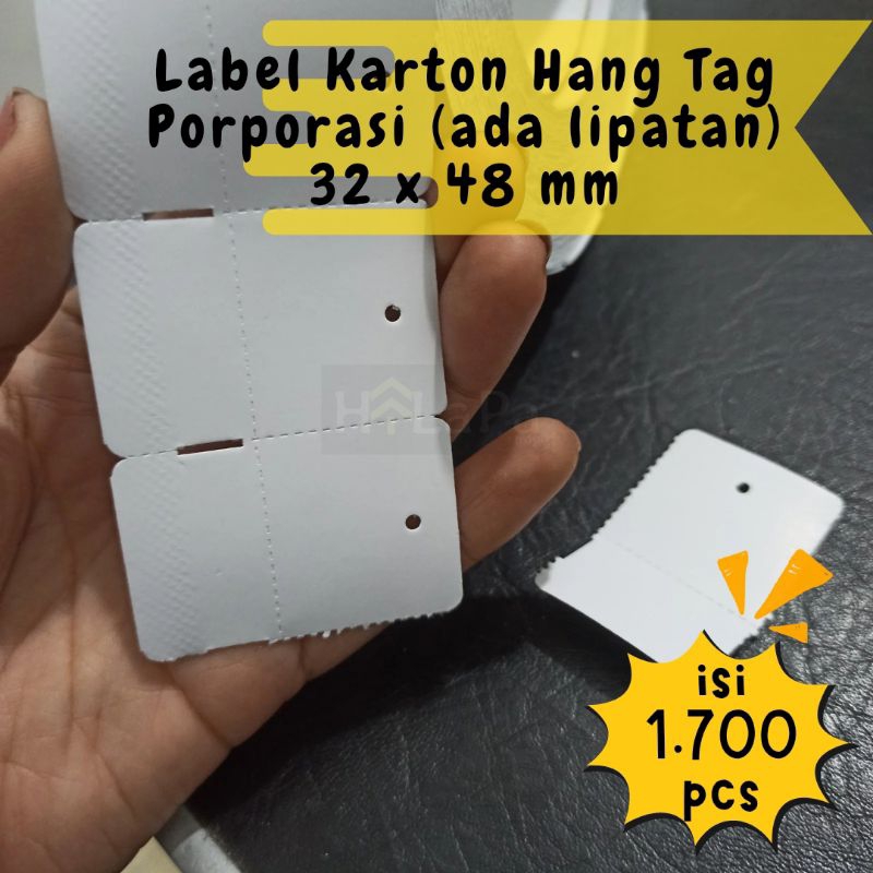 Jual Label karton hang tag isi 1.700 pcs dengan lipatan (porporasi ...