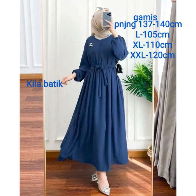 Gamis Crinkle Airflow Busui Gratis Bros