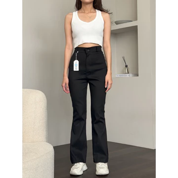 Flare Pants Highwaist Kulot Cutbray Celana Kantor Formal Casual Chinos Stretch Melar