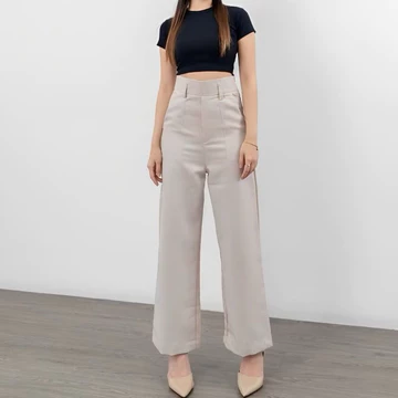 Diora Highwaist Pants Celana Kulot Straight Cut Formal Loose Pants Panjang Wanita Anti Kusut