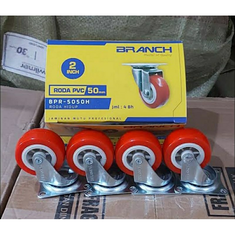 Jual Roda pvc merah 2