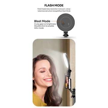Ring Light Portabel Lampu Selfie Portabel Robot RFL02 Beuty Fill Light Three Mode And Brightness