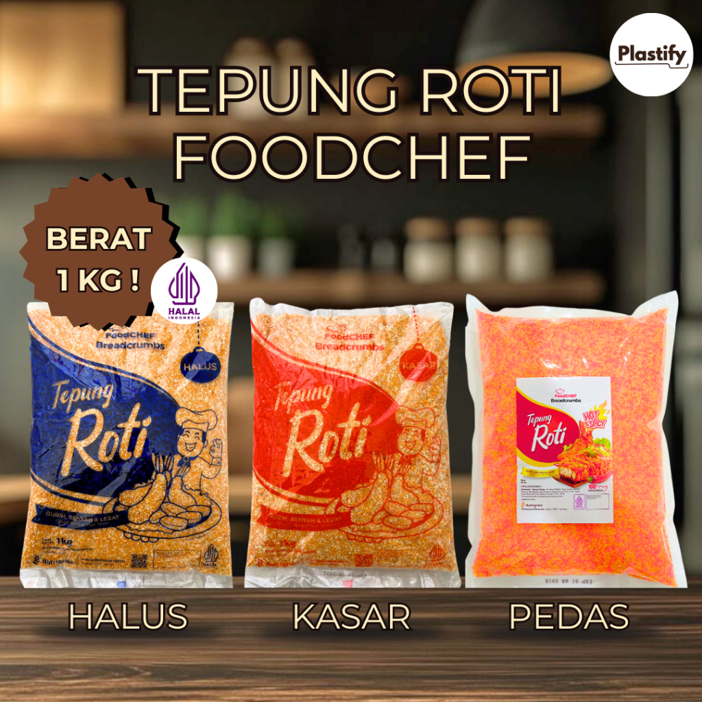 Jual Foodchef Tepung Roti Panir 1kg - Bread Crumbs Halus Kasar Pedas ...