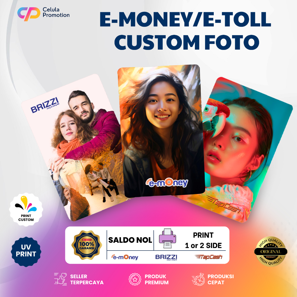 Jual Etoll E-toll Emoney E-money Tapcash Brizzi Custom Print custom ...
