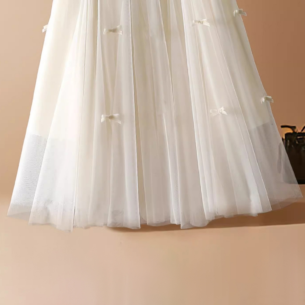 Jual |kekinian.factory| rok tutu lipit gaya Korea baru rok panjang jala ...