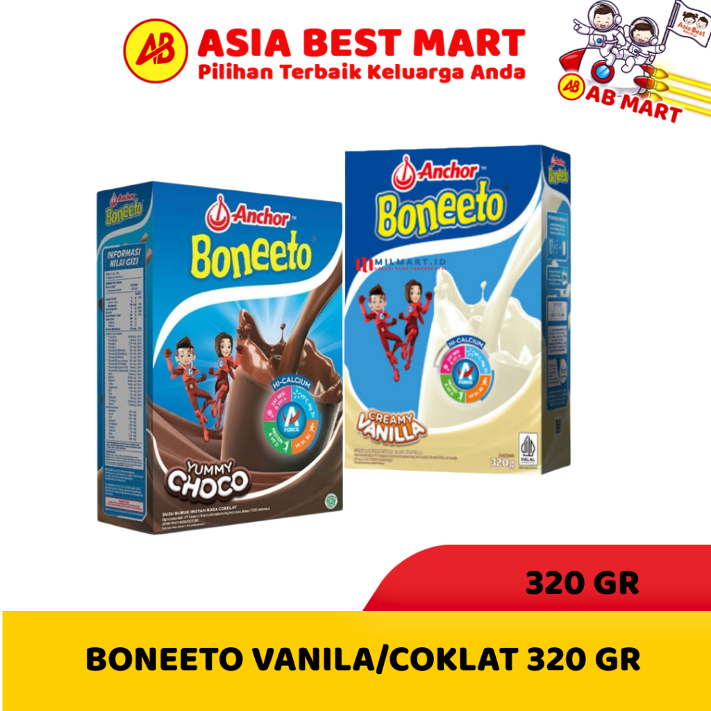 Jual Boneeto 700 gr 320 gr Coklat Vanila Susu Bubuk Tulang Anak - ASIA ...