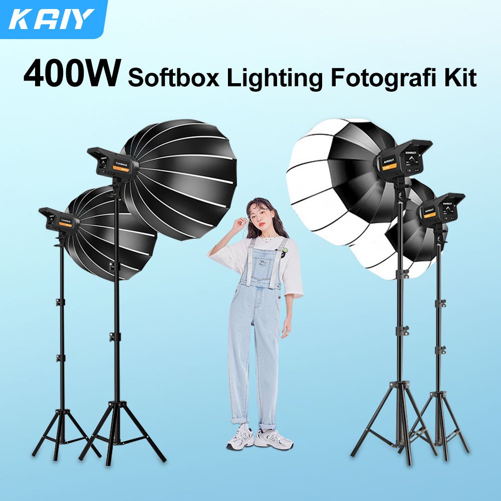 KAIY 300W LED/COB Lampu Studio Softbox Lighting Kontent Live streaming Foto  Photography Tripod