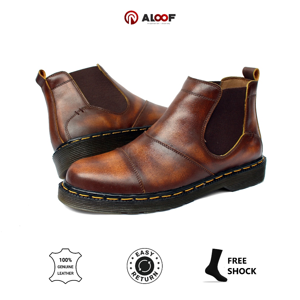 Jual [SALE] 38-45 Aloof BUNI - Sepatu Chelsea Boots Pria Kulit Asli ...