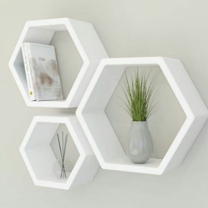 Jual rak hexagonal dinding | Shopee Indonesia