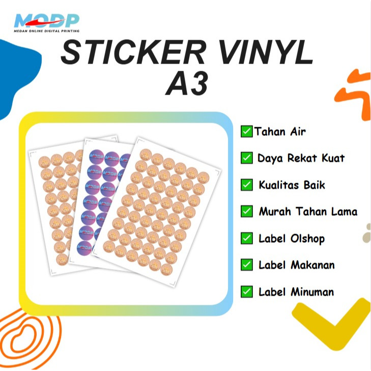 Jual Cetak Sticker Label Makanan A3 Vinyl Glosy | Shopee Indonesia