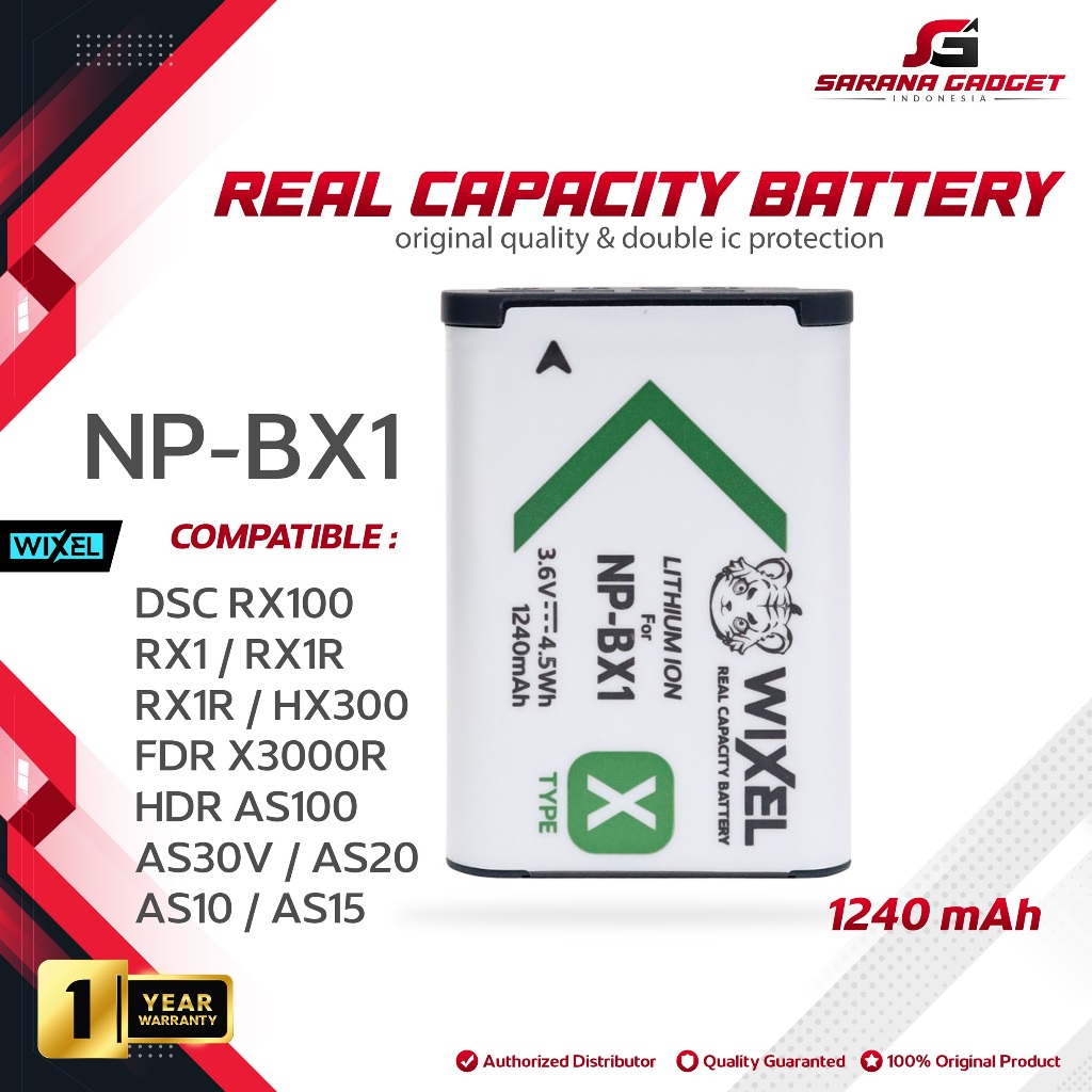 2 Batterie Compatibili Per Sony NP-BX1 - 1240mAh Li-Ion Per Cybershot, HDR, RX100