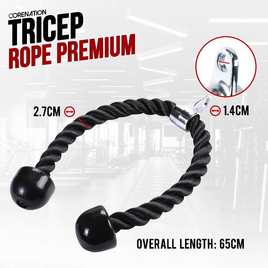Jual CoreNation Gym Handle Tricep Rope - Triceps Ropes Cable Attachment ...