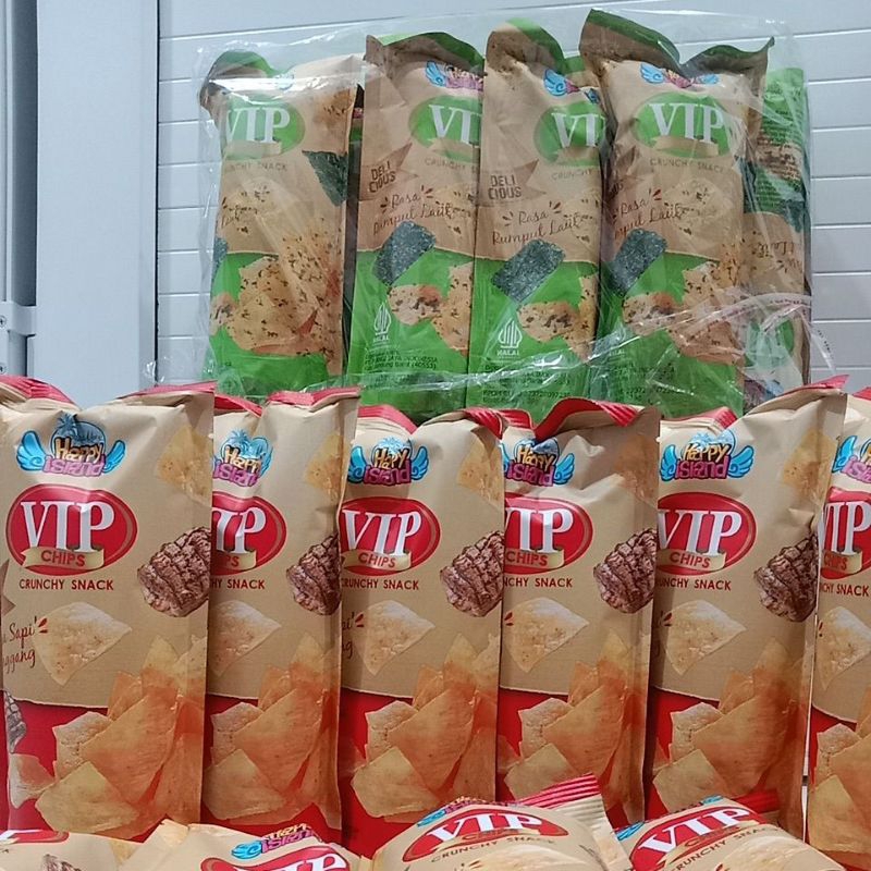 Jual VIP CHIPS CRUNCHY SNACK/HAPPY ISLAND(isi 10/pack) | Shopee Indonesia