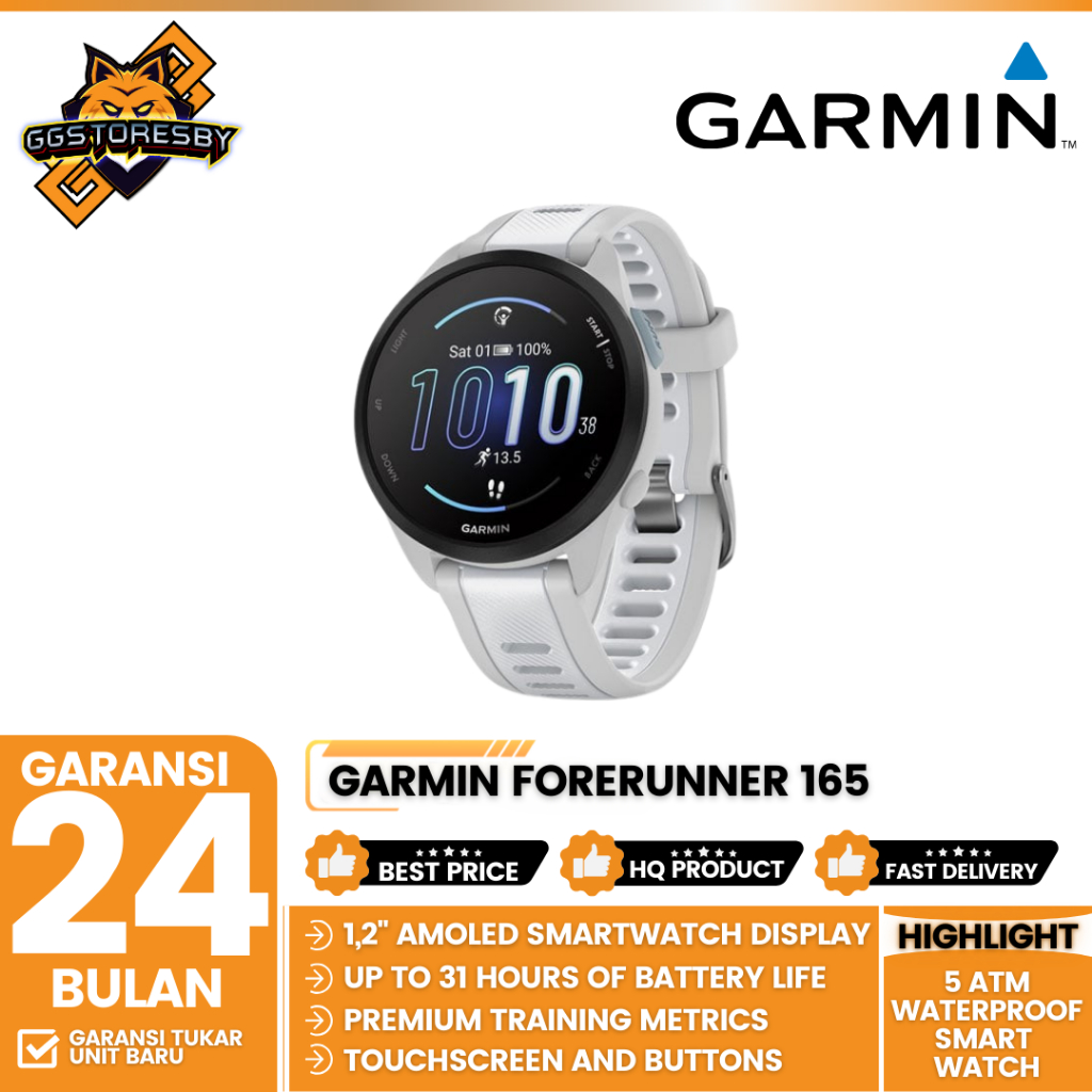Garmin Forerunner 165 1,2'' Amoled Smartwatch Display Atm Waterproof  Smart Watch